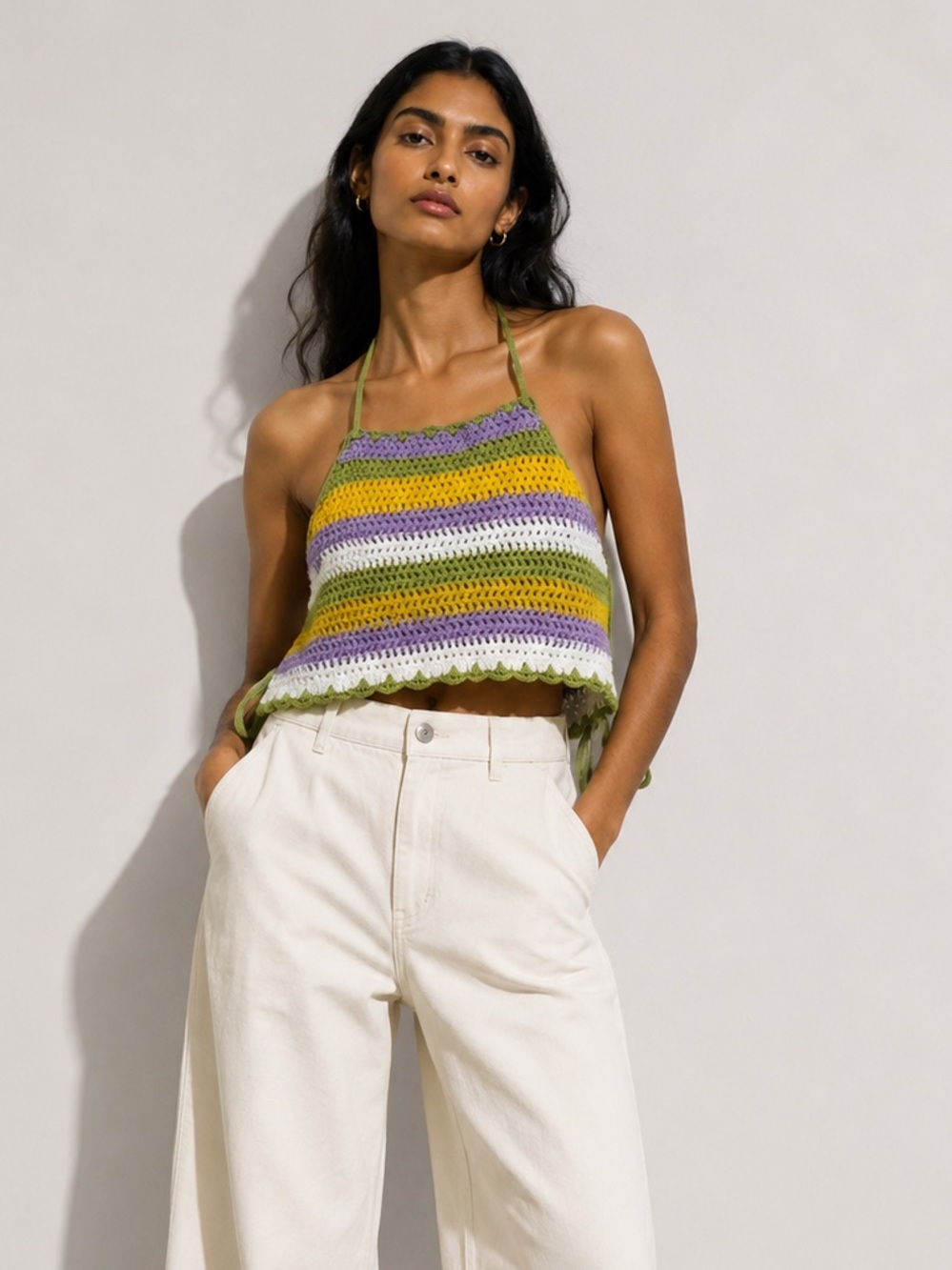Zara Yellow and Purple Knit Fabric